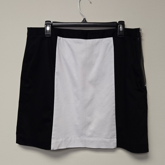 Worthington Color Block Mini Skirt Black White 14 - Picture 6 of 6